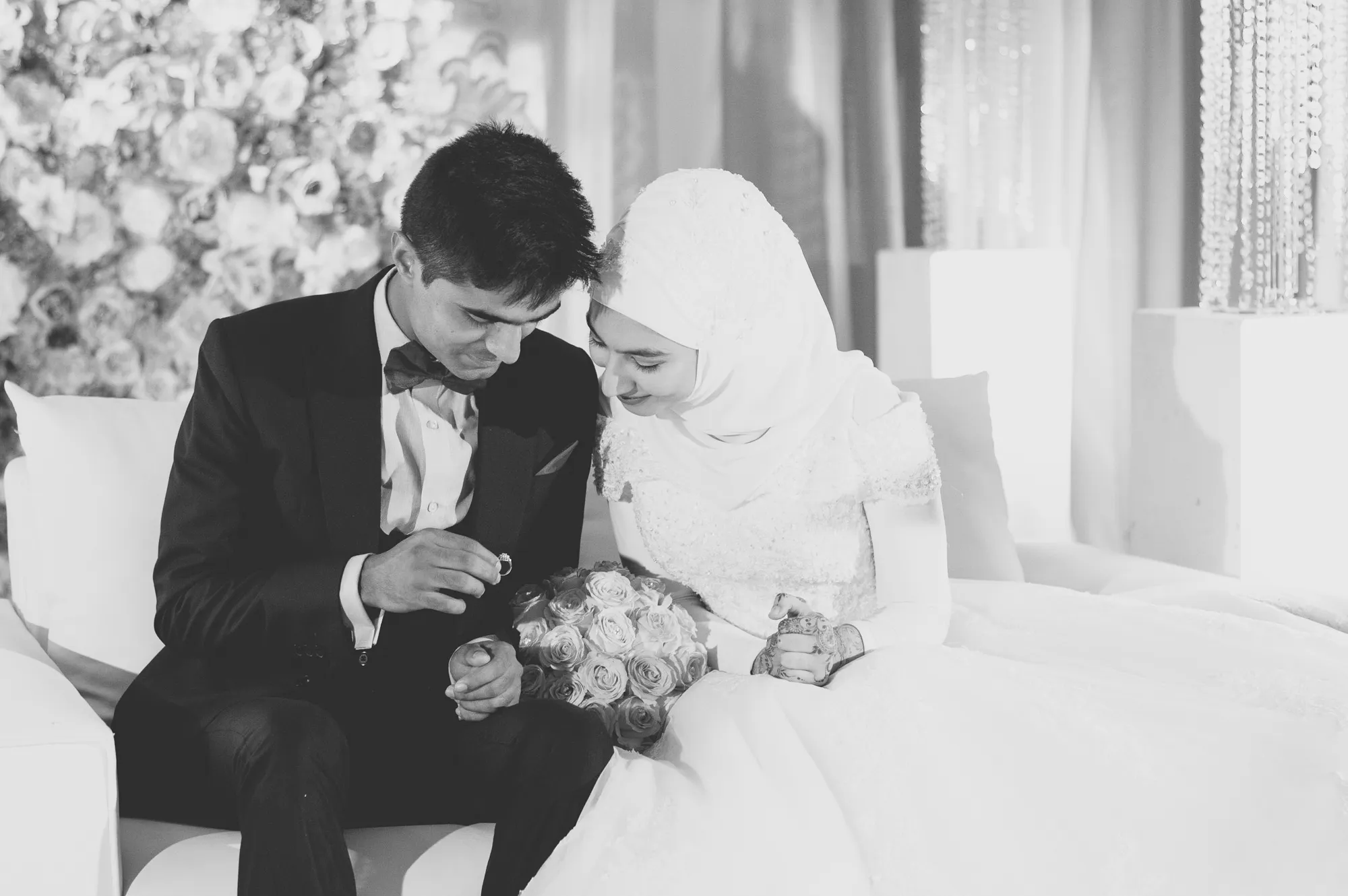 2019-12-01 - Bride and Groom, Faheema and Ebraheem, on stage
