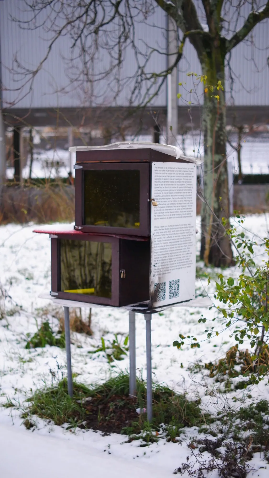 Book box outside in the snow