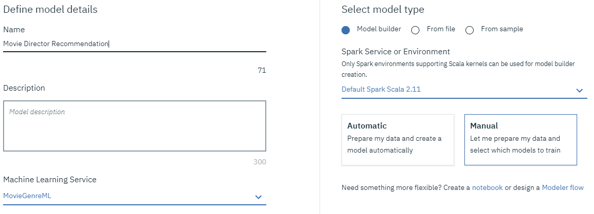 Configure Watson ML Details