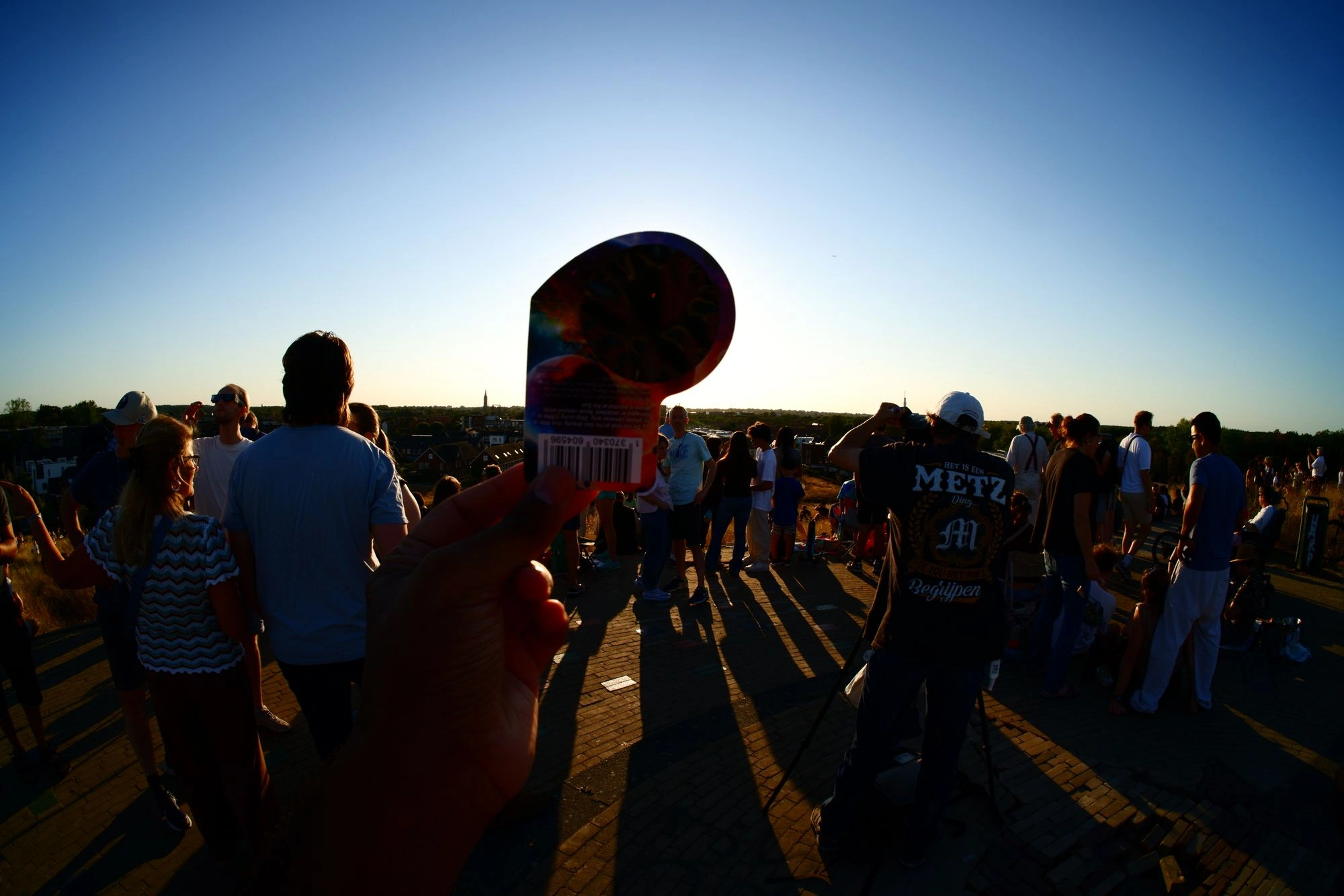 Eclipse filter held up to camera