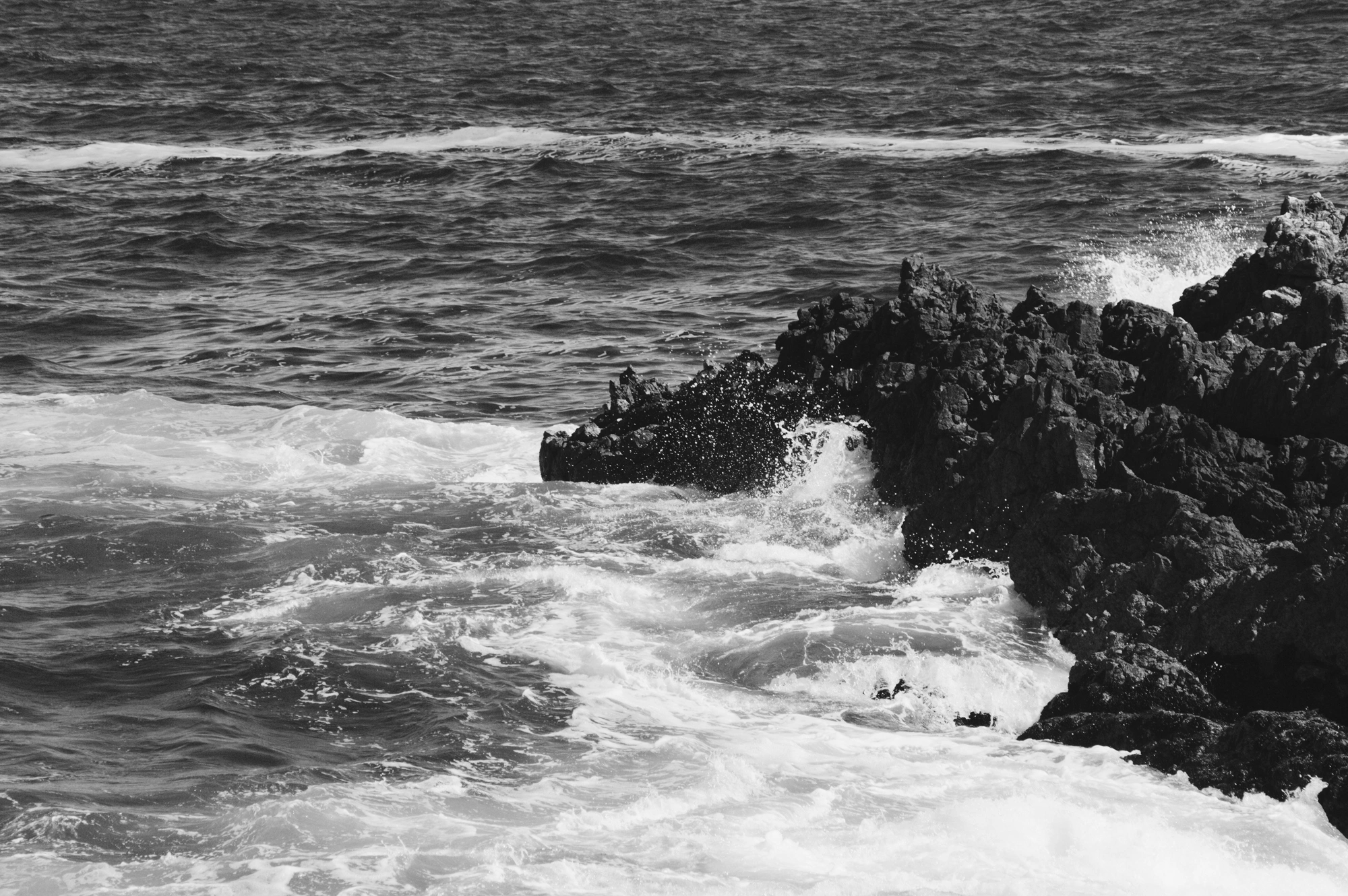Waves against rocks