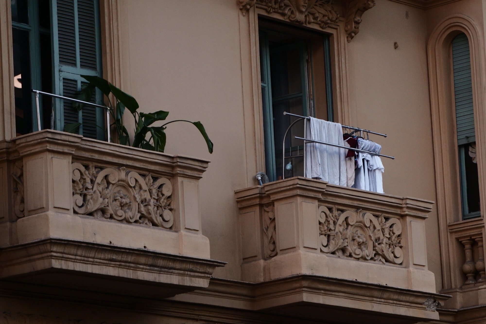 Drying rack on balcony
