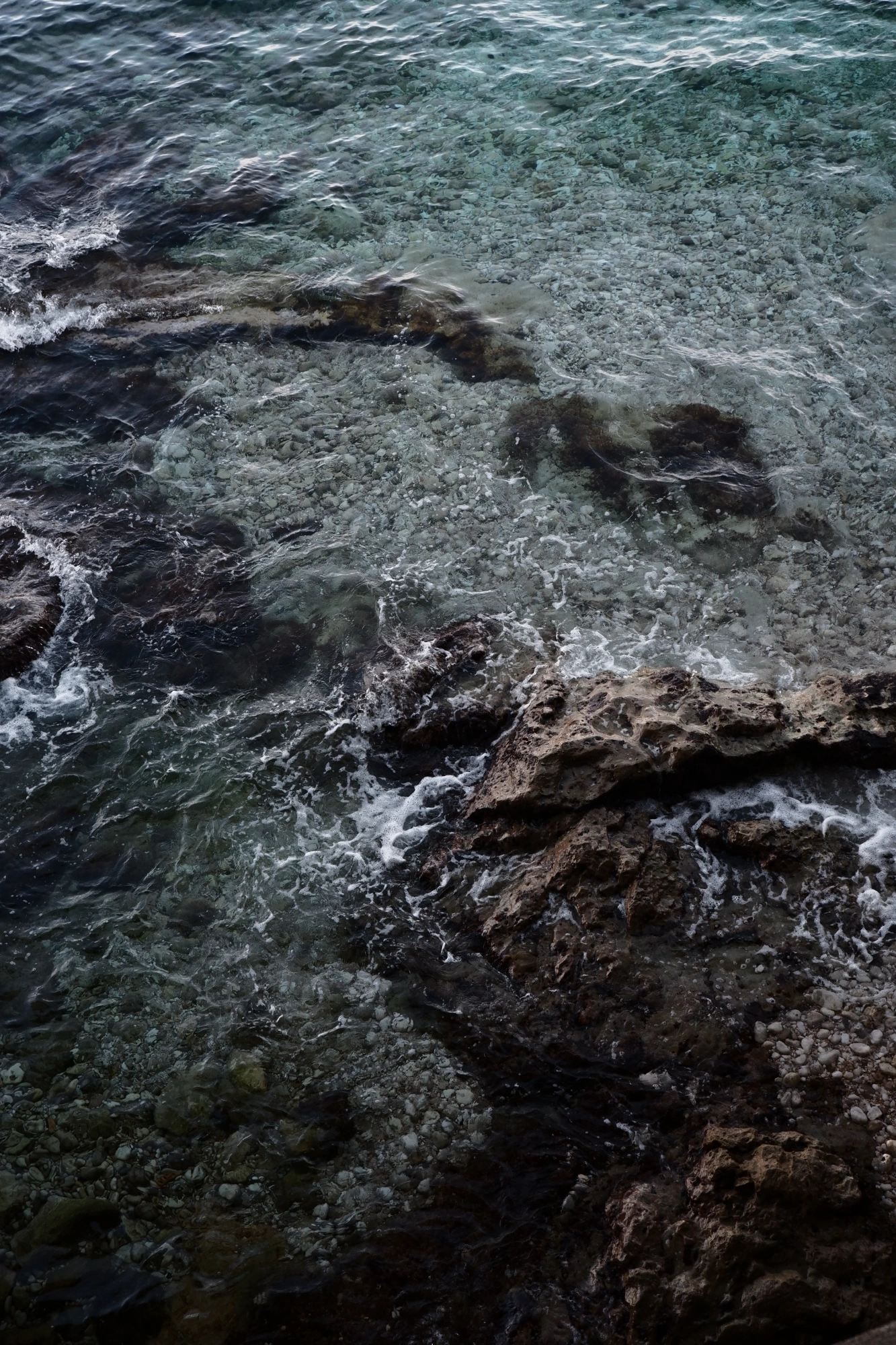 Water crashing onto rocks