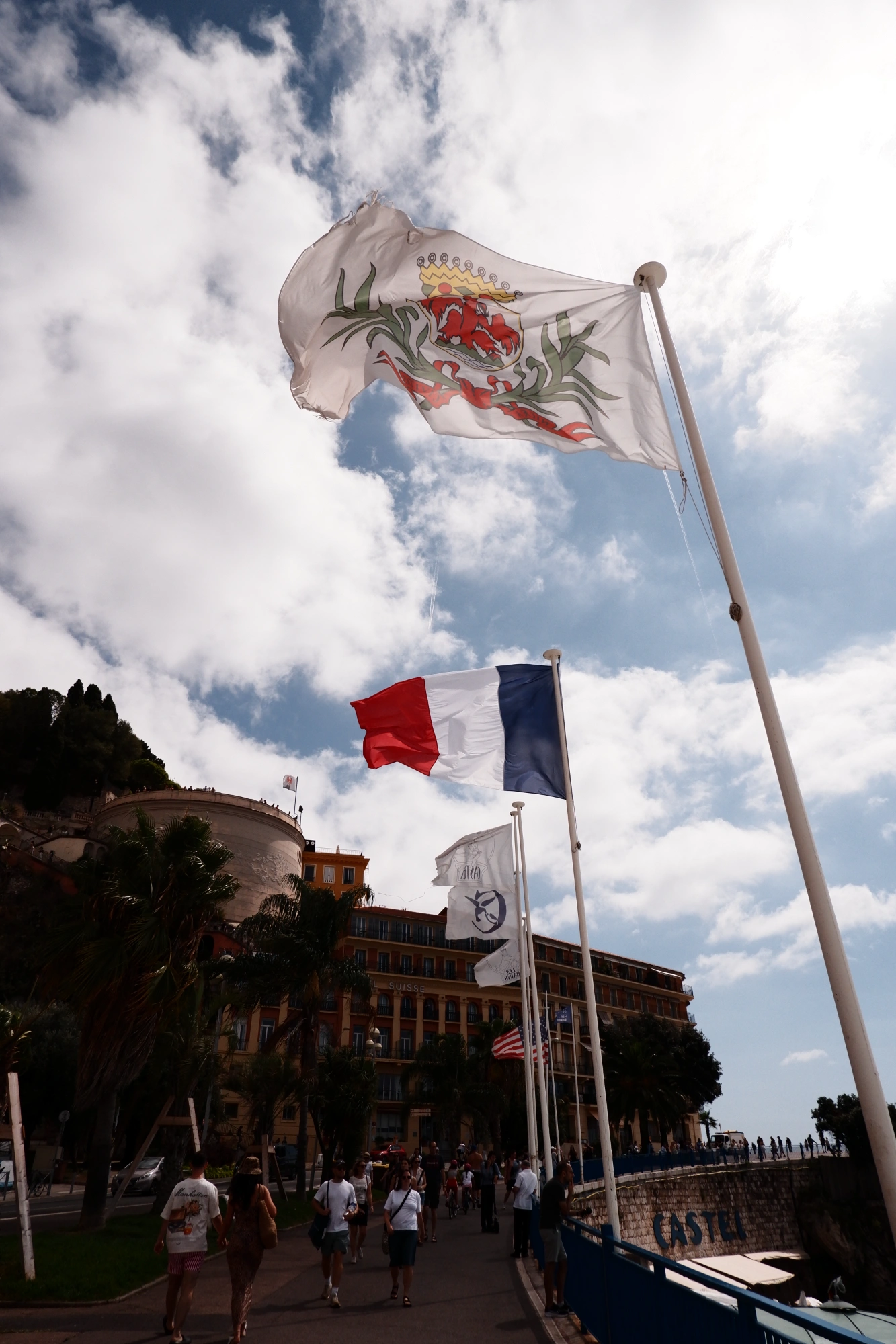 Flags along promanade