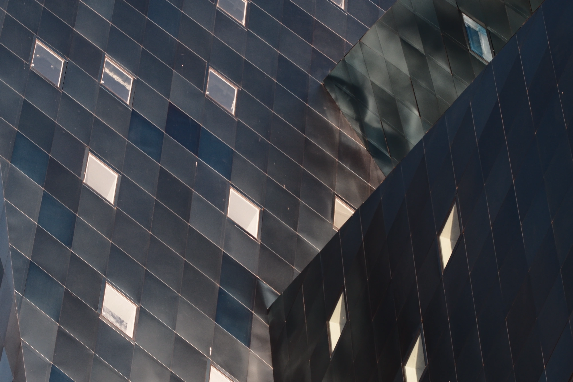 Corner of shiny building