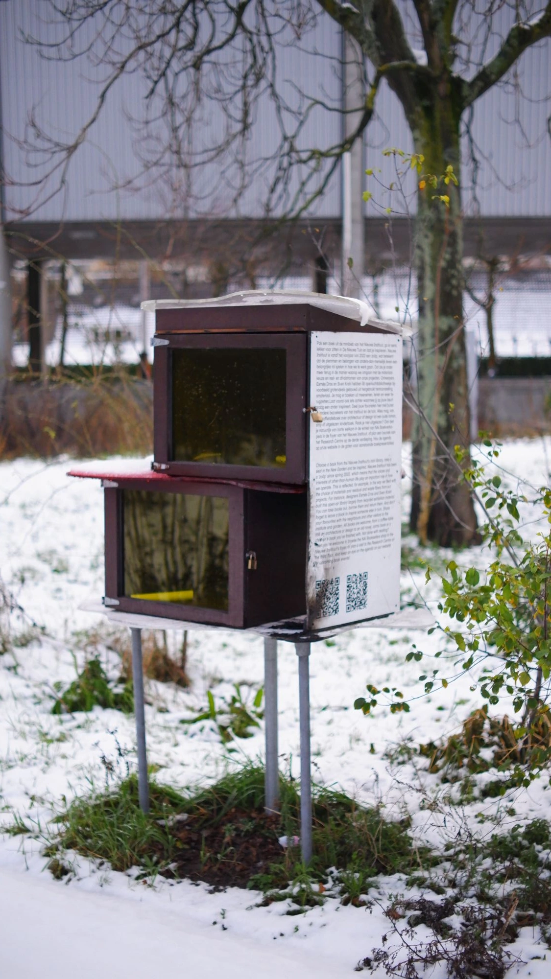 Book box outside in the snow.J