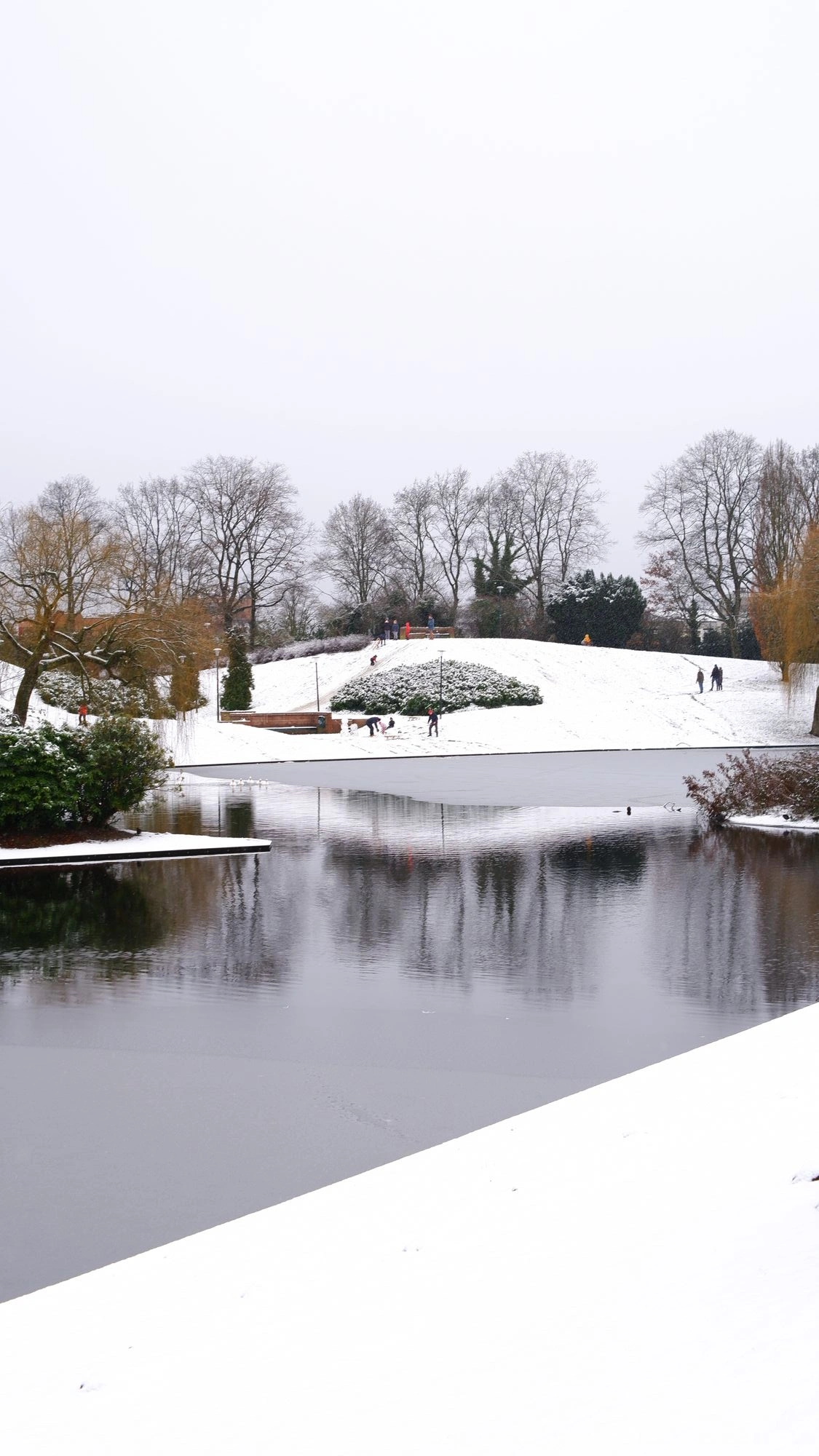 Pond in the snow.J